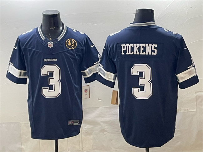 Men's Dallas Cowboys #3 George pickens Navy F.U.S.E. With John Madden Patch Vapor Limited Stitched Football Jersey Men's Dallas Cowboys #3 George pickens Navy F.U.S.E. With John Madden Patch Vapor Limited Stitched Football Jersey